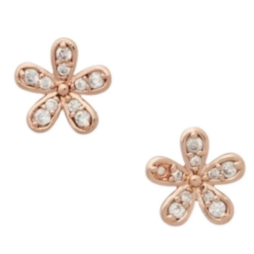 KATE SPADE • Rose Gold Gleaming Gardenia Flower Earrings - Picture 1 of 4